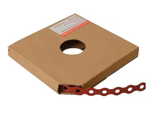 Forgefix Red Plastic Coated Pre-Galvanised Fixing Band - 17mm x 0.8mm x 10m Roll