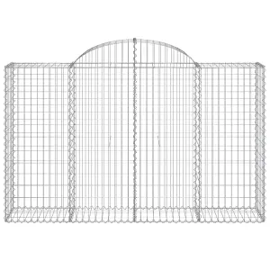 Berkfield Arched Gabion Baskets 5 pcs 200x50x120/140 cm Galvanised Iron