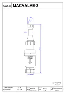 McAlpine MACVALVE-3 Self Closing Waste Valve with Tun Dish Adaptor