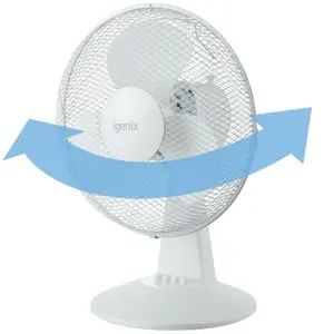 Igenix DF1210 Portable Desk Fan, 12 Inch, 3 Speed, White