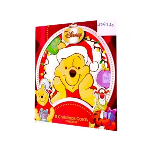 Winnie the Pooh Tigger Christmas Card (Pack of 8) Yellow/Red/White (One Size)