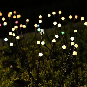 Warm Light 10LED Solar Firefly Ground Plug Lights