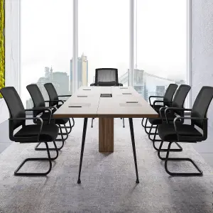 Costway Meeting Office Chairs Mid-Back Mesh Reception Chair w/ Adjustable Lumbar Support