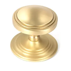 Satin Brass Art Deco Centre Door Knob