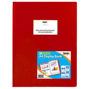 Tiger A4 Flexi Display Book Red (10 Pockets)