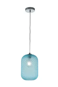 Luminosa ASHFORD Dome Pendant Ceiling Light Blue 20x34.5cm