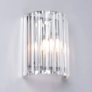 Litecraft Skydda Chrome Bathroom Curved Wall Light