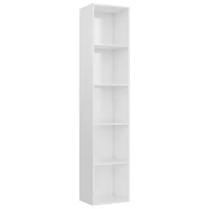 Berkfield Book Cabinet High Gloss White 40x30x189 cm Engineered Wood