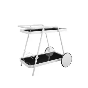 Karinah 17 Stories Bar Cart with Metal Outer Material White