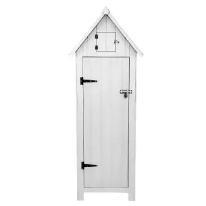 Wooden Garden Storage Shed - White