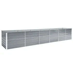 Berkfield Garden Raised Bed Galvanised Steel 480x80x77 cm Grey