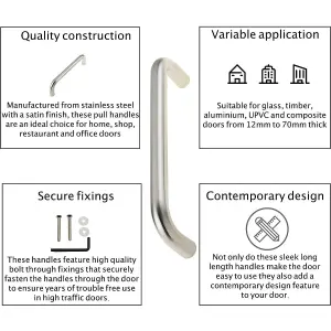 EAI - Contract Bolt Through Pull Handle - 425x19mm - SUS201 - Satin Stainless