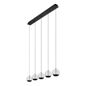 Lucide SENTUBAL - Pendant light - LED Dim. - 5x5,3W 2700K - Black