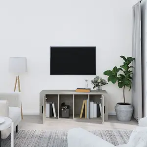 Berkfield TV Cabinet Concrete Grey 100x35x40 cm Engineered Wood