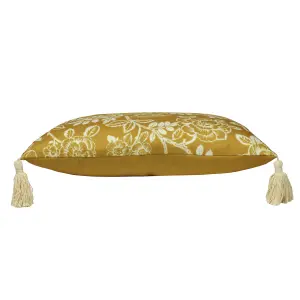 Paoletti Somerton Floral Tasselled Feather Filled Cushion