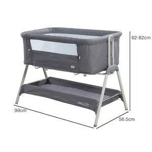 Snoozie Folding Travel Cot with Mattress Dark Grey