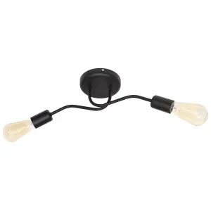 Luminosa Harvard Multi Arm Semi Flush Ceiling Light Black 48cm