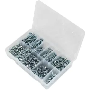 410 Piece Self Drilling Screw Assortment - Zinc Plated Hex Head Collection