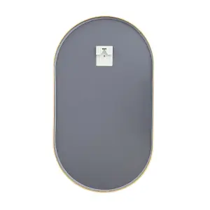 Gold Wall Mounted Oval Bathroom Framed Mirror Vanity Mirror W 400 x H 700 mm