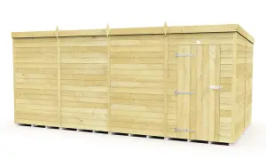 16 x 8 Feet Pent Shed - Single Door Without Windows - Wood - L231 x W474 x H201 cm