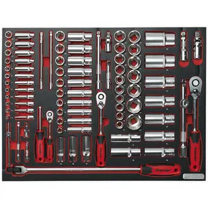 Comprehensive 91pc Square Drive Socket Set with Tool Tray for Professionals