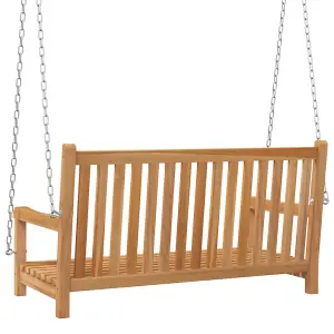 vidaXL Swing Bench Solid Teak Wood 114x60x64 cm