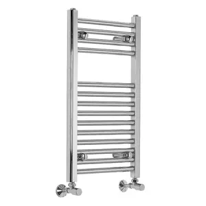 Rinse 700x400mm Chrome Bathroom Heated Towel Rail Radiator Straight Ladder Style Towel Warmer