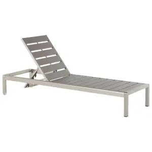 Beliani Industrial Sun Lounger Metal Grey NARDO