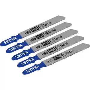 High-Performance 5 Pack 92mm Metal Jigsaw Blades - Milled & Wavy Teeth for Precision Cutting