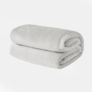 Brentfords Ultra Soft Blanket Throw Warm Flannel Fleece - Silver, 120 x 150 cm