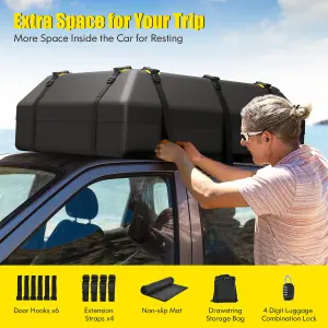 Costway 600L Large Car Roof Top Rack Luggage Carrier Bag Storage Bag Travel Waterproof