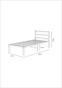 Taylor Minimalist Black Metal Bed Frame Single