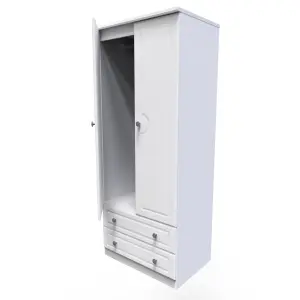 Kendal 2 Door 2 Drawer Wardrobe in White Ash (Ready Assembled)