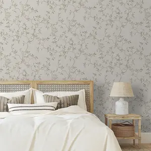 Darcy James Collection Japandi Leaf Wallpaper Cream Muriva 173573