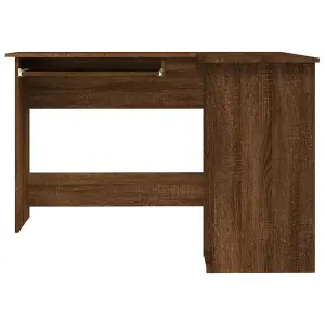 Berkfield Corner Desk Brown Oak 120x140x75 cm Engineered Wood