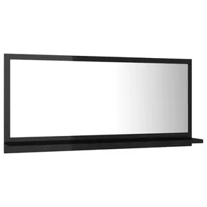 Dorlene Framed Wall Mounted Bathroom Mirror High Gloss Black / 80 cm