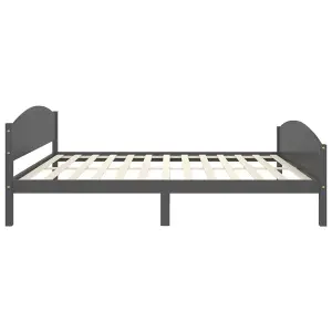 Berkfield Bed Frame Dark Grey Solid Pine Wood 140x200 cm