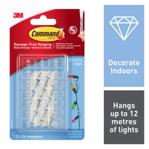 3M Command Decorating Clear Clip, Pack of 20