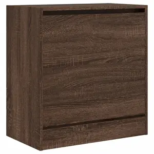 Berkfield Shoe Cabinet Brown Oak 60x34x63.5 cm Engineered Wood