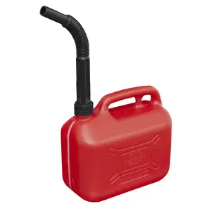 Sealey Plastic Fuel Can 5 Litres Screw Lock Cap & Flexible Spout - Red JC5R