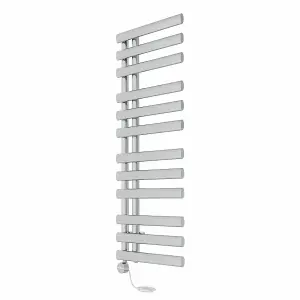 Right Radiators Prefilled Thermostatic Electric Heated Towel Rail Oval Column Rads Ladder Warmer - 1200x450mm Chrome