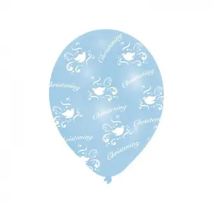 Amscan Christening Balloons (Pack of 6) Blue/White (One Size)