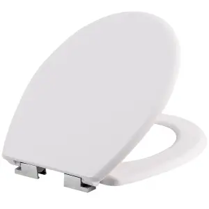 Toilet Seat - soft-close, durable hinges, easy to install, 45.5 x 38 x 5 cm - white