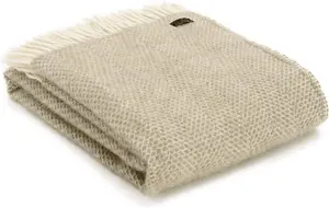 Beehive Oatmeal 100% Wool Throw