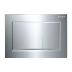 Geberit Omega30 Dual Flush Plate for 120mm Omega Cistern Gloss Matt Chrome 115.080.KH.1