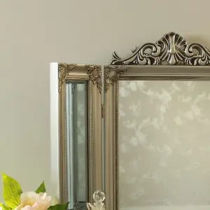 Melody Maison Ornate Silver Dressing Table Triple Mirror