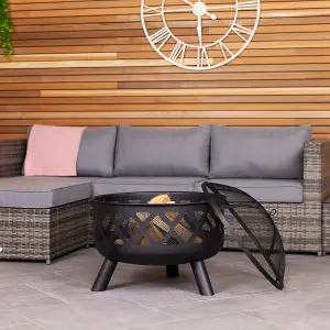 Charles Bentley Round Black Fire Pit