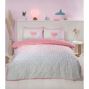 Cotton Blend Animal Print Duvet Cover with Pillowcases Pink / Single Duvet Cover + 1 Standard Pillowcase