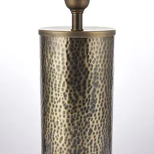 Luminosa Indara 1 Light Table Lamp Aged Bronze, Aged Hammered Bronze Plate, E27