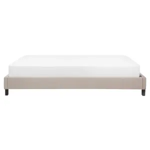 Fabric EU King Size Bed Beige ROANNE